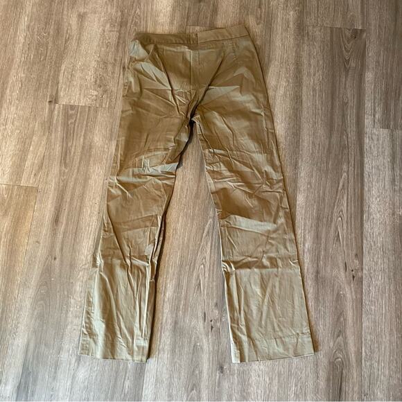 Escada Beige Cotton Flat Front Straight Trouser 6 - Picture 9 of 10